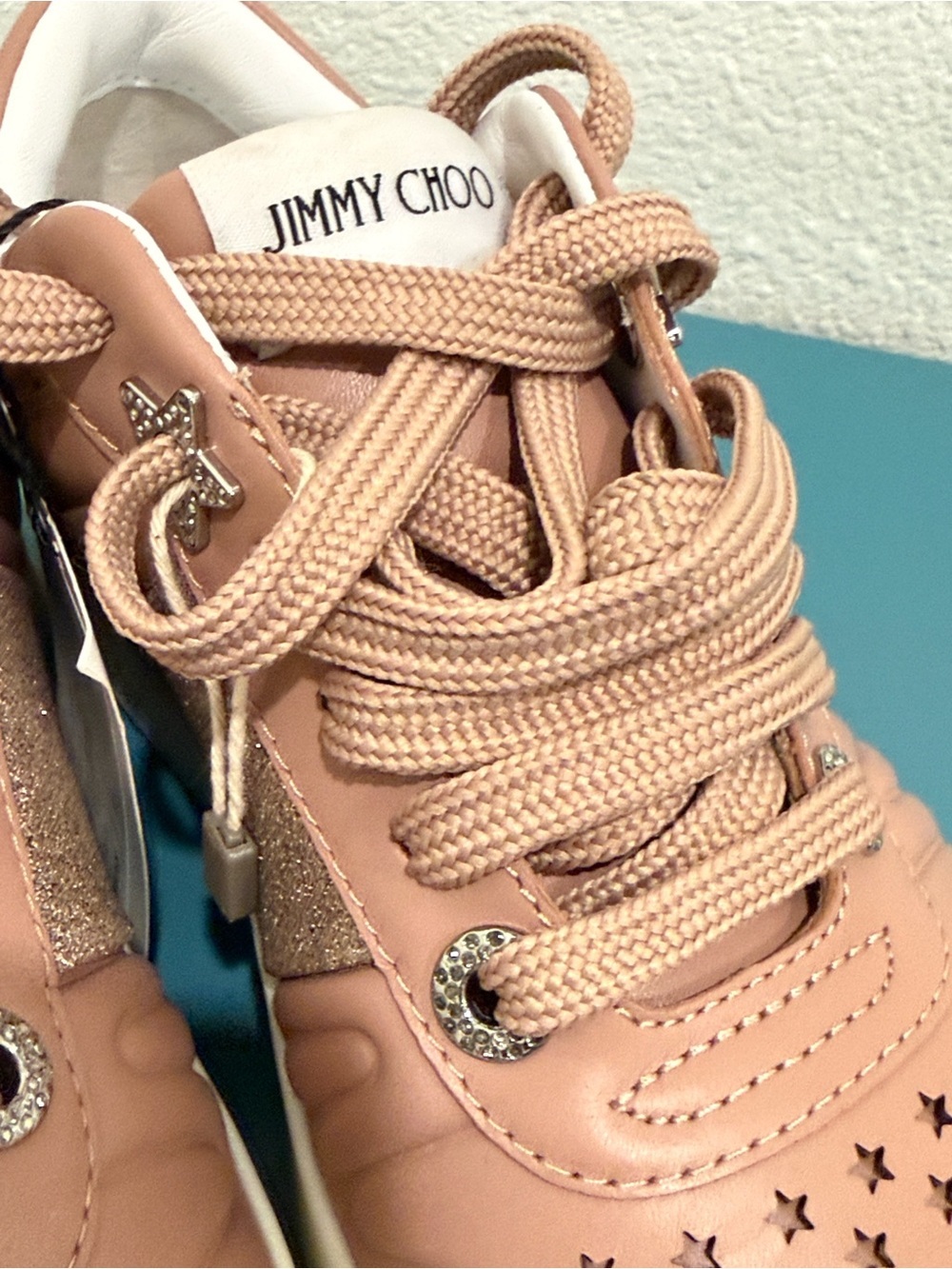 Jimmy Choo Women's Blush Leather Sneakers NWOT - Picture 6 of 12